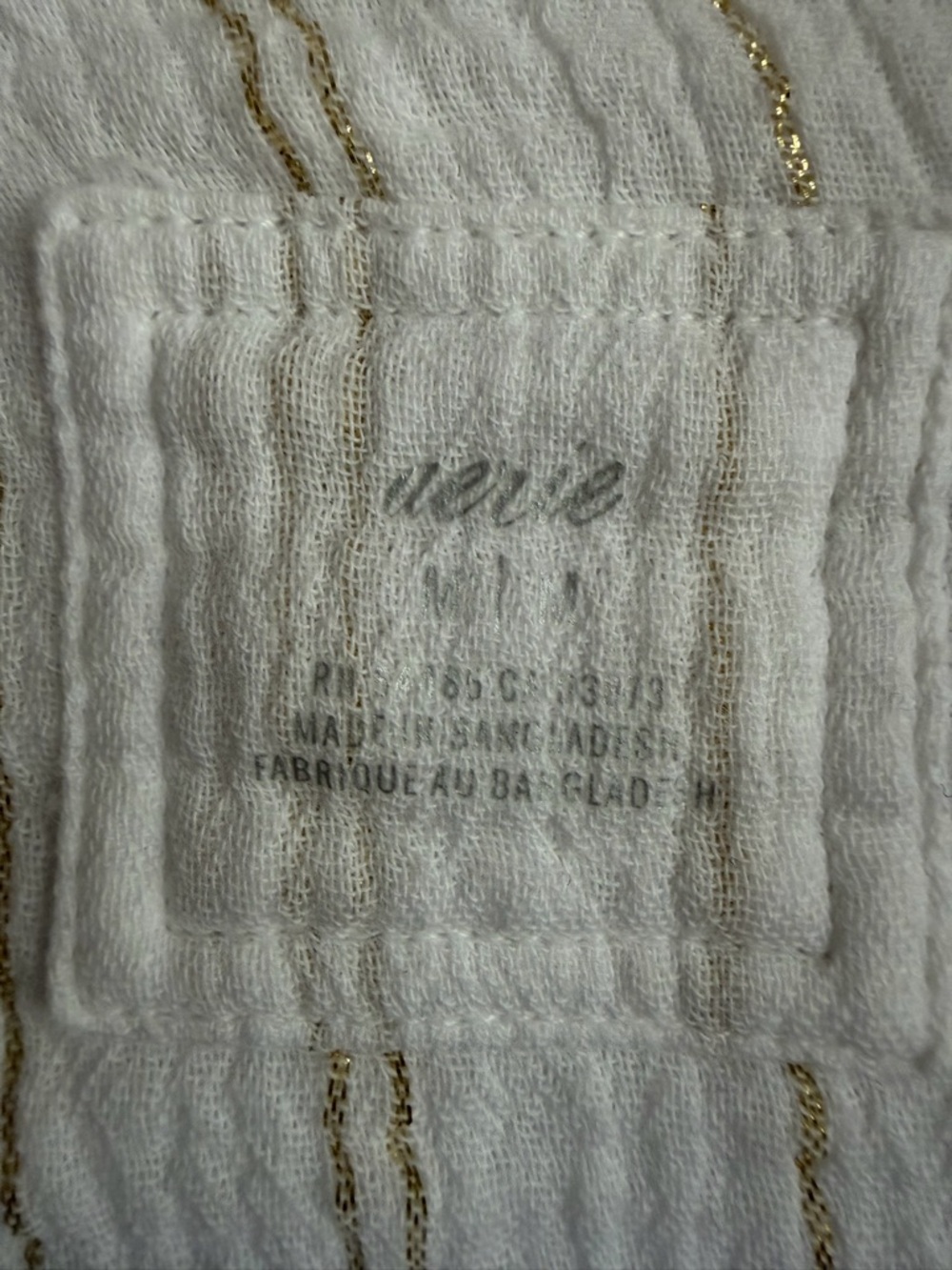 aerie White with Gold Textured Stripe Button-Down Shirt - Picture 4 of 5